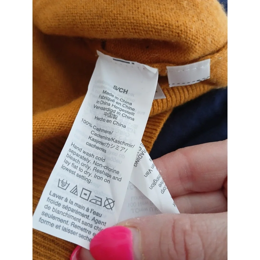 J.‎ Crew Cashmere Crewneck Pullover Sweater Rich Gold Yellow Small Quiet Luxury